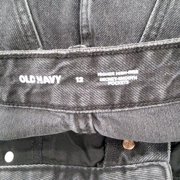 OLD NAVY Higher High Rise Secret Smooth Pockets Black Denim Pencil Skirt NWT 12 - Picture 4 of 5